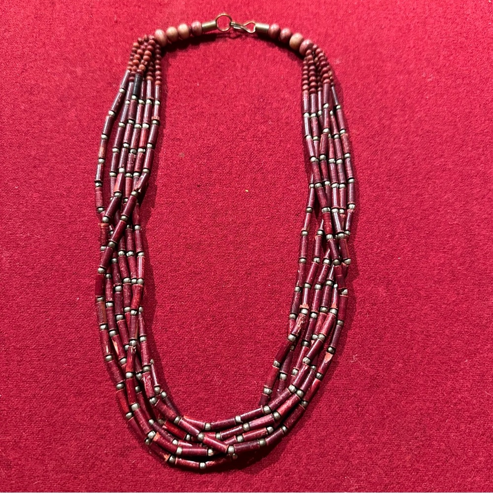 Wood and Beads Several Strand Necklace